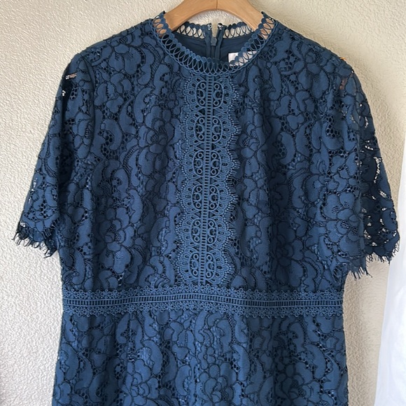 *NWOT* Rachel Parcell Lace Sheath Dress Dark Blue Size Large - Picture 5 of 10